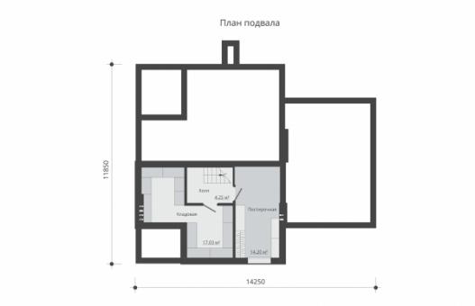 Одноэтажный дом с подвалом, мансардой, гаражом, террасой и балконом