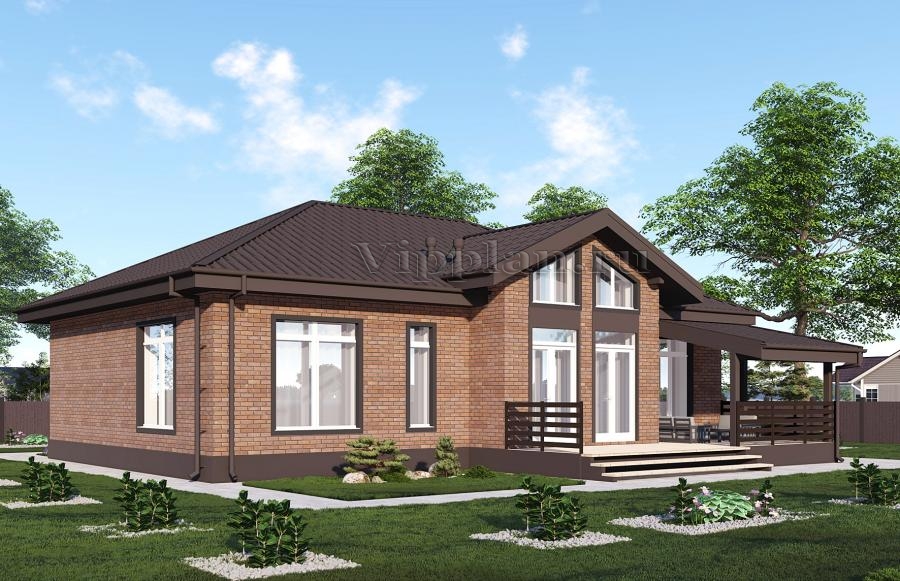 Одноэтажный дом с тремя спальнями и вторым светом в гостиной